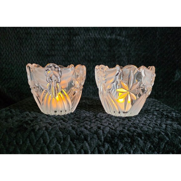 Vintage Gorham Crystal Angels of Peace Candle Holder Set - 3 pc set - 1990s - Picture 16 of 16